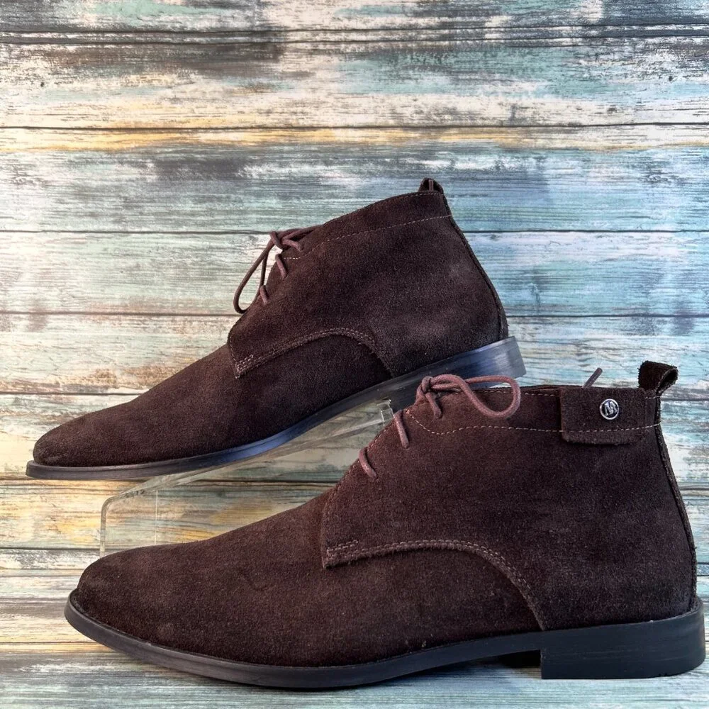 Wessi Chukka Boot Mens 10 Brown Suede Lace Up Ankle Desert Combat Bootie Dress